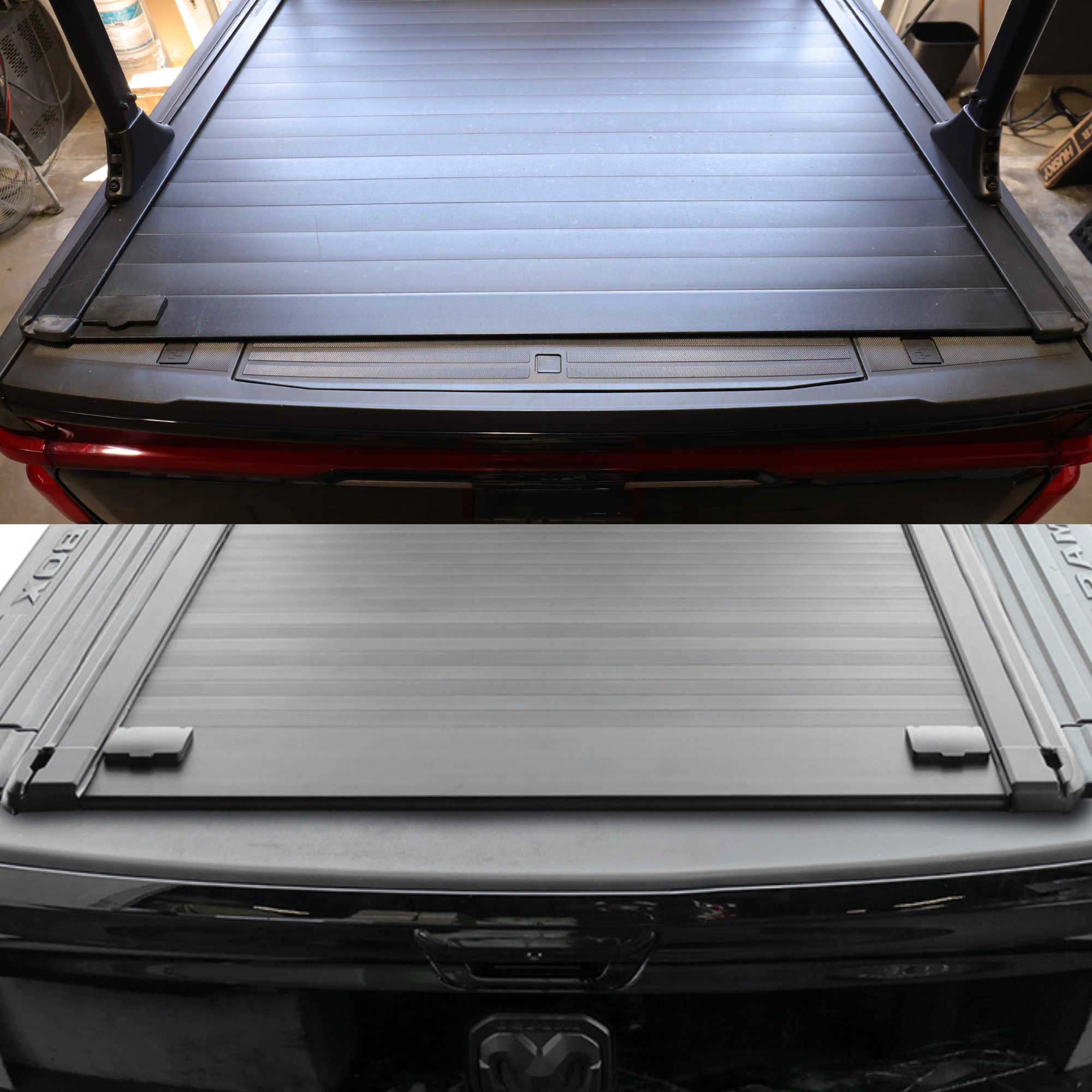 comparison of SYNETICUSA manual retractable tonneau cover with locks